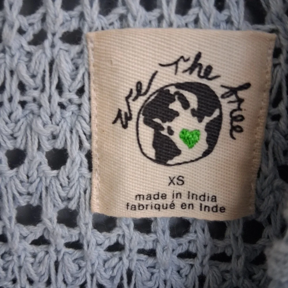 Free People We The Free Alicia Crochet Cardigan Indigo Orchid XS EUC